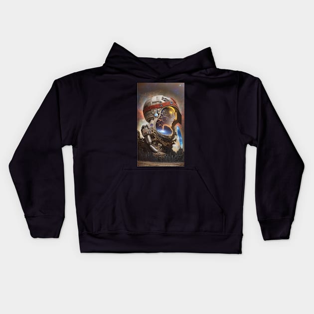 Transcedental Astronaut Kids Hoodie by gromoslav